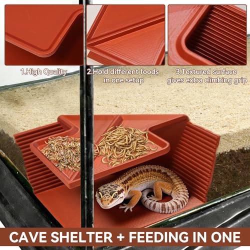Cave Hide for Reptiles, Lizard Hideout with Safe Shelter | Snake Cave Hut for Themed Terrarium Ideal for Gecko Hamster Snake to Rest & Hide
