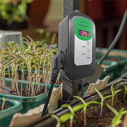Digital Heat Mat Thermostat Temperature Controller (EMC Certified) for Seed Germination, Reptiles and Brewing Breeding Incubation Greenhouse, 42 °F to 108 °F/ 5 ℃ to 40 ℃, 1000W - size: Thermostat