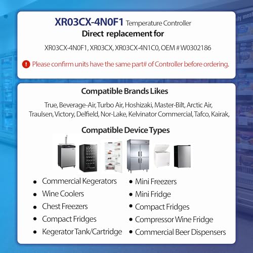 XR03CX-4N0F1 120V Temperature Controller Compatible with Dixell, NTC Probe | 120V 50/60Hz, compatible with Dixell XR03CX-4N0F1, single NTC probe, alarm relay, digital display - style: XR03CX-4N0F1