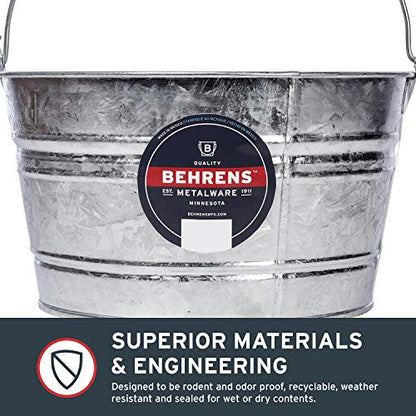 Behrens Hot-Dipped Galvanized Steel Utility Pail 4-1/4 Gallon - size: 17 quart, style: Hot Dipped