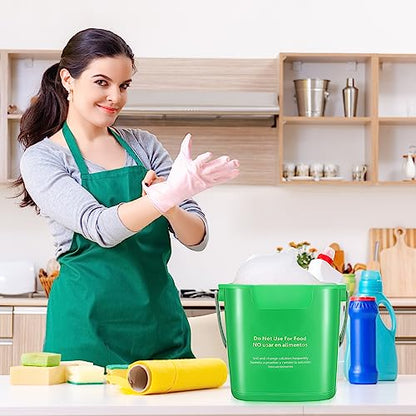 Roshtia 6 Pcs 3 Quart Sanitizing Cleaning Bucket Square, Green | Sanitation Bucket Samll Sanitizer Pails for Restaurant Commercial Kitchen Cleaning, Detergent Storage for Office School - color: Green