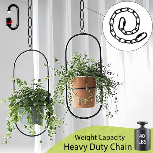 Stained Glass Hanging Chain Kit, 9 Black Metal Chains & 8 Hooks | Multi-Length Hanging Hardware for Stained Glass Panels, Suncatchers, Picture, Wood Signs, Plant Hangers & DIY Home Decor