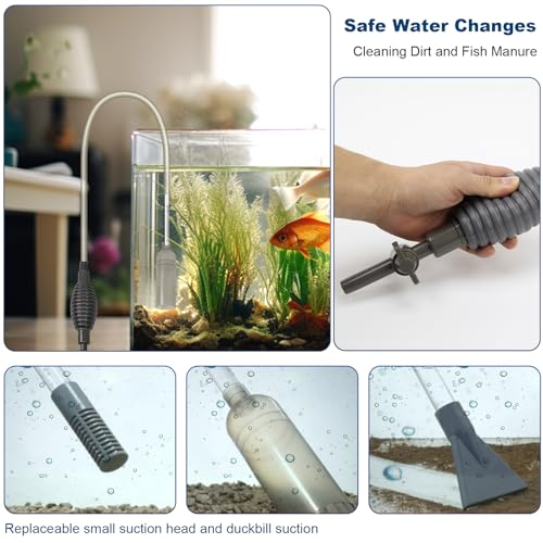 Essential Fish Tank Cleaning Tools, Achieve a spotless aquarium with the 8.5' fish tank cleaner, aquarium vacuum, Gravel Vacuum and Siphon Pump - size: 1 Count (Pack of 4)
