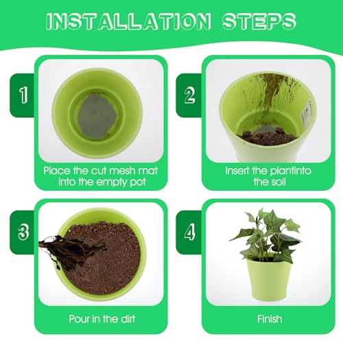 Ouligay 10pcs 11.8 X 7.8inch Flower Pot Hole Mesh Pad, Plastic Mesh Sheet, Keep Soil from Flowing Away,Bonsai DIY Drainage Netting Pot Bottom Grid Mat, Grey - color: Gray