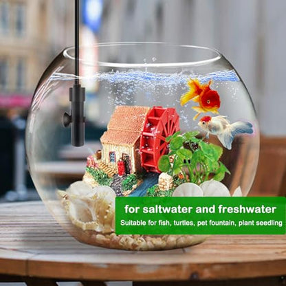 Shatter-Resistant Aquarium Heater, USB 10W Adjustable Mini Fish Tank Heater with External Temperature Controller, Overheating Protection, Used for 0.5-1 Gallon Tank (Alumina Ceramic)