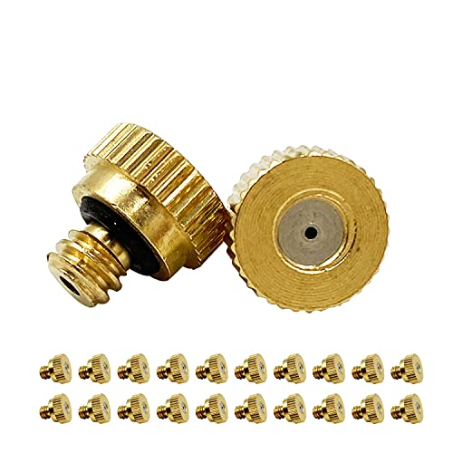 Mister Nozzles Brass For Outdoor Cooling System Low-Pressure Atomizer 22 pcs Orifice 0.016" (0.4 mm) 10-24 UNC - size: 0.4 mm