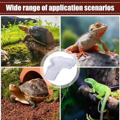 Reptile Bathing Tub Aquarium Ornament | Turtle Soaking Tub with Ladder Turtle Pool Scenery for Gecko, Turtle, Bearded Dragon, Aquatic Climbing Pet, Amphibians - color: White