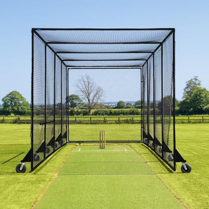 FORTRESS 360° Mobile Cricket Cage [Test Grade] | Pop Up Goals for Cricket | Cricket Set | Cricket Box Netting Cage System | Cricket Net Batting Cage | Sports Equipment - size: 24ft, style: With Padding