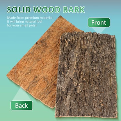 TOYANDONA 2pcs Natural Cork Bark Terrarium Background - 11. 8x7. 9in Reptile Climbing Mat Hideout, Habitat Decor for Bearded Dragon Lizard Gecko Spider Turtle Tank Supplies