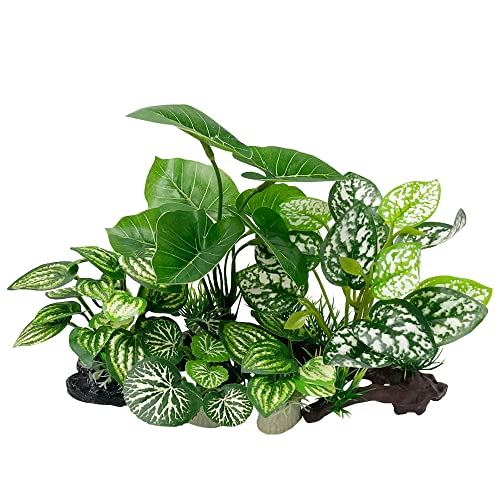 Fish Tank Decorations Aquarium Decoration Ornaments Accessories Betta Fish Hides Cave Rest Soft Leaf (Mix-Leaf-Set-C)