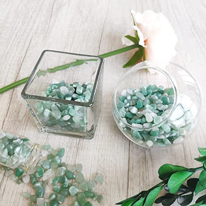 ZHIYUXI Green Aventurine Crystal Chips Fish Tank Gravel Vase Filler Stones Crushed Crystals Gemstone Polished Healing Crystals Natural Quartz Stone 0.44lbs - color: F# Green Aventurine, size: 0.44 Pound