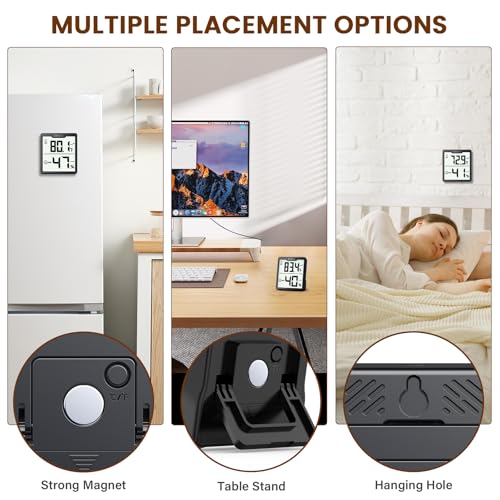 DOQAUS 3 Pack Digital Hygrometer Indoor Thermometer Humidity Meter Room Thermometer with 5s Fast Refresh Accurate Temperature Humidity Monitor for House, Baby Room, Greenhouse, Incubator