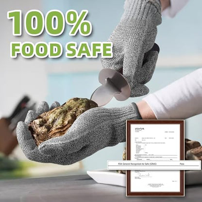 Schwer SlicePro ANSI Cut Resistant Gloves, Food Grade Cutting Glove for Kitchen Food Prep, Mandoline Gloves for Meat Cutting, Oyster Shucking, Fish Fillet Processing, PR1501-G, L | Non PFAS, No Glass Fiber, for Kitchen Food Prep, Mandolin Slicing, Meat Cu