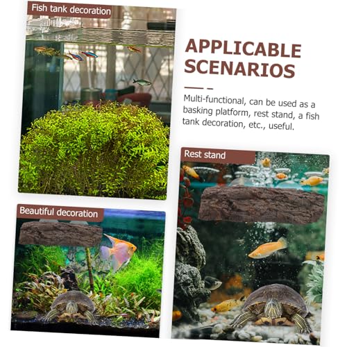balacoo Turtle Resin Floating Platform Basking Area for Aquarium Turtle Tank Rocks Tortoise Basking Platform Suction Cups