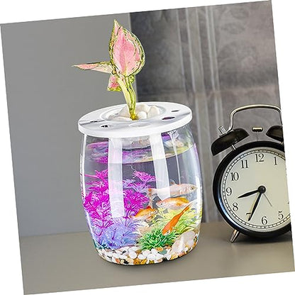 Plastic Fish Tank Desktop Goldfish Aquarium for Home Decor for Small Turtles and Reptiles Durable and Space Saving Design Decorative Fish Bowl for Any Setting