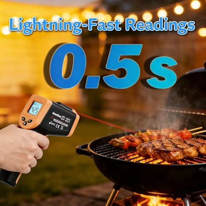 Blackstone Infrared Thermometer Gun for Cooking, Pizza Oven Thermometer | IR Temperature Gun for Griddle Cast Iron, -58℉~1022℉ Non Contact Heat Gun for Surface with Hard Carrying Bag (NOT for Human)