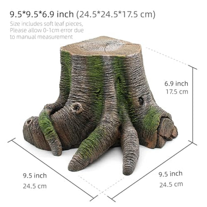 Large Bearded Dragon Basking Platform, Reptile Tank Accessories Hollow Tree Climing Ramp for Leopard Crested Gecko Lizard Turtle