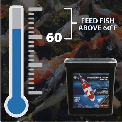 CrystalClear Platinum Fish Food Floating 5mm Pellets, 2.2 Lbs | For Koi & Goldfish, premium nutrition to boost growth, color, and wellness in backyard ponds & water gardens - size: 2.2 Pound (Pack of 1)