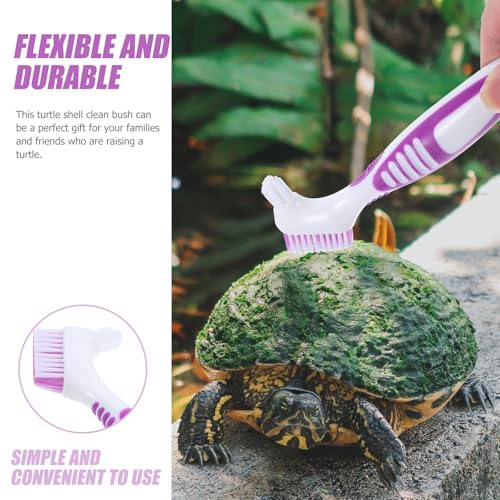 Turtle Shell Cleaning Brush Double-Sided Aquatic Tortoise Shell Mud Remover Portable Purple Brush for Turtle Care and Reptile Tank Maintenance
