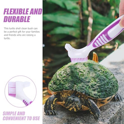 Turtle Shell Cleaning Brush Double-Sided Aquatic Tortoise Shell Mud Remover Portable Purple Brush for Turtle Care and Reptile Tank Maintenance