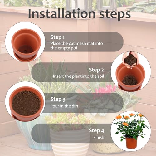 20PCS Plastic Mesh, Sturdy Plastic Grid, Non-Slip Mesh for Plant Pots, Prevent Soil Loss, DIY Drainage Net, Suitable for Screen Window, Vent, Cage, Filter, Garden