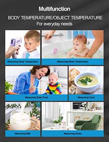 HUHETA Infrared Thermometer for Adults, Non Contact Forehead Thermometer with Fever Alarm, Accurate Reading and Memory Function, Body Temperature & Surface of Objects Use (Purple) | Accurate Reading,Memory Function,Fever Alarm, Body Temperature & Surface