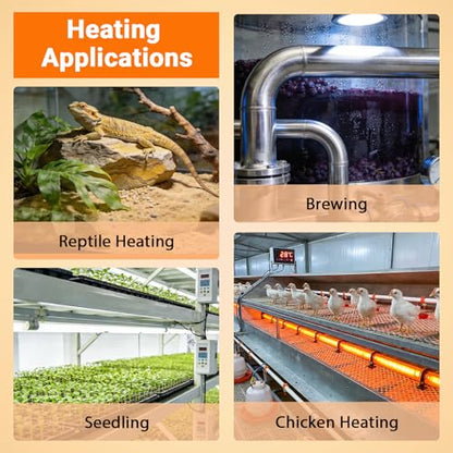 Reptile Thermostat with Timer Fuction & Temperature Probe, Dimmable Thermostat for Reptile Heat Lamp Heat Pad, PID Temperature Controller, Support ℉/℃, Memory Function (Model: PT02S) - color: Timer-temp Set