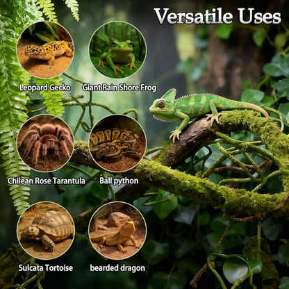 8 Pack Artificial Reptile Plants Jungle Vines for Terrarium | Bearded Dragon Tank Accessories,Artificial Hanging Climbing Plant Decorations,Snakes Geckos Lizards Chameleons