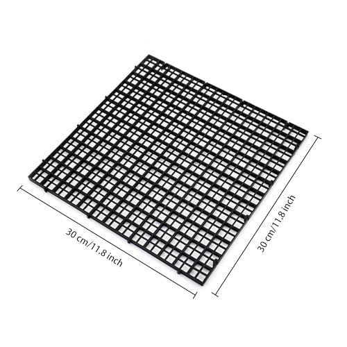 Aquarium Fish Tank Divider Plastic Egg Crate Filter Bottom Tray, L | 6pcs, Black, Plastic Grid - size: L 6pcs Black
