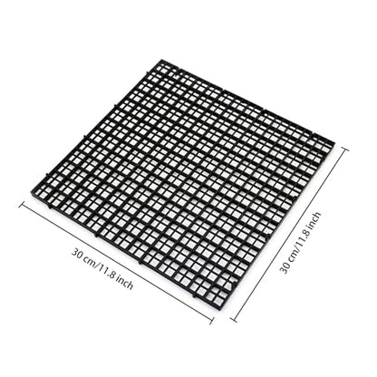 Aquarium Fish Tank Divider Plastic Egg Crate Filter Bottom Tray, L | 6pcs, Black, Plastic Grid - size: L 6pcs Black