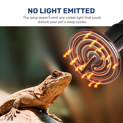 Reptile Heat Lamp 150W Ceramic Heat Emitter, No Light Emitting Heat Bulbs for Amphibian Pet Brooder Coop Incubating Chicken, Lizard Bearded Dragon Turtle Snake Terrarium - color: 1 Pcs (Black), size: 150 Watts