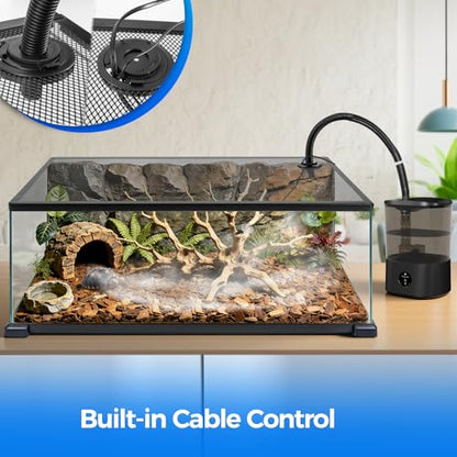 REPTI ZOO Terrarium Screen Cover with Cable Control for Reptile & Aquarium Tank, 36x18 inch Durable Steel Frame & Mesh Top for Reptile & Turtle & Fish Tank - size: 36x18 inch