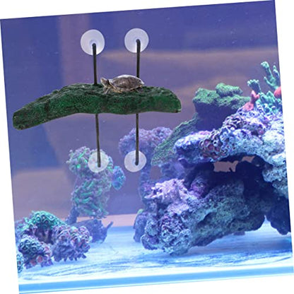 POPETPOP 1 Set Turtle Basking Platform Reptile Tank Accessory for Water Turtles Frogs and Lizards Suction Cup Design for Easy Installation Multi Functional Crawling and Sunbathing Area