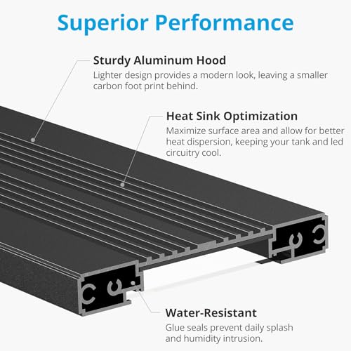 NICREW C10 24/7 LED Aquarium Light for Plants, 48-60 Inches, Full Spectrum Fish Tank Light with Timer, Brightness Adjustable - size: 48 - 60 in