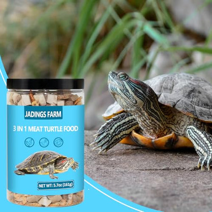 Turtle Food - 5.7 OZ Natural Freeze-Dried Meat - Chicken, Duck, and Shrimp - Healthy Treats for Turtles, Aquatic Turtle, Baby Turtles