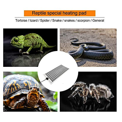 KABASI Reptile Heat Mats with Temperature Adjustment, 2nd-Gen 25W | Non-Adhesive Reptile Heating Pad, Waterproof Under Tank Terrarium Heating Mat for Tortoise Snakes, 16.5x8.7 inch