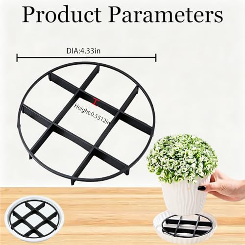 10 Pcs 4.72in Plant Pot Mesh Drainage Disc, PP Plastic Flower Pot Bottom Riser Allows Water Flow & Air Circulation Root Rot Prevention Plants For Patios Balconies Gardens Apartments