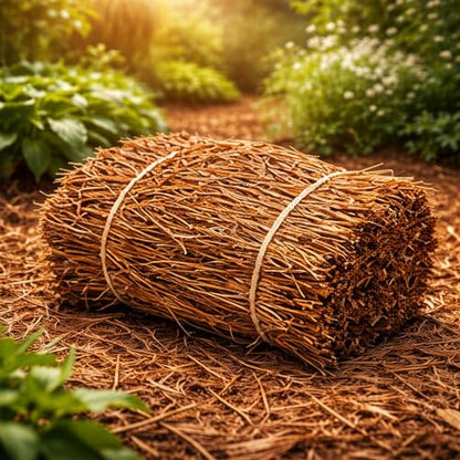 Long Needle Pine Straw Mulch - 65-80 Sqft Coverage 4 Set - Premium USA Harvested PineStraw for Landscaping, Weed Control, Moisture Retention & Erosion Control - USA Pinestraw - size: Pine Needle Mulch - Covers 65-80 Sqft 4 set