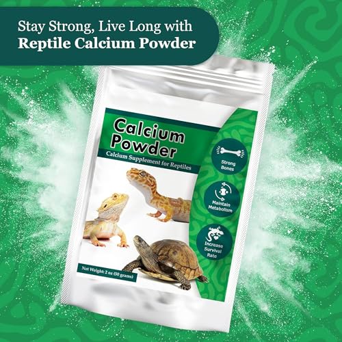 CoCoo Reptile Calcium Powder, Ideal for Leopard Geckos, Chameleons, Iguanas, Turtles, Chicken & Dog, Avoid Vitamin D3 Overdose in Bearded Dragons, Lizards Love It, Energy-Rich Additional Feed, 2 oz.