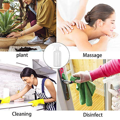 UUJOLY 17 oz Plastic Spray Bottle Trigger Empty Spray Bottles Clear Refillable Container for Water, Essential Oils, Hair, Cleaning Products, Adjustable Head Sprayer and Stream (2 Pack) | Adjustable Mist & Stream Nozzle – For Water, Hair, Cleaning, Essenti
