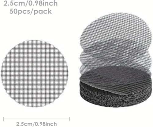 50 Plant Pots - Hole Mesh Pad Terrarium Potting Eye Mesh Mats Pot Substrate Barrier 1 Inch Net Bonsai Gardening Grid Ceramic Drainage Hole Mesh Screen Prevent Soil Leaking