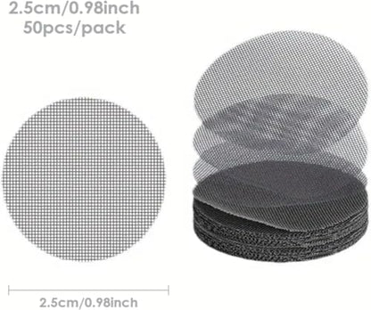 50 Plant Pots - Hole Mesh Pad Terrarium Potting Eye Mesh Mats Pot Substrate Barrier 1 Inch Net Bonsai Gardening Grid Ceramic Drainage Hole Mesh Screen Prevent Soil Leaking