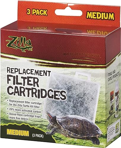 Zilla (4 Pack) Basking Platform Replacement Filter Cartridges for Aquarium (3 Filters Per Pack) | Three aquarium filters per pack