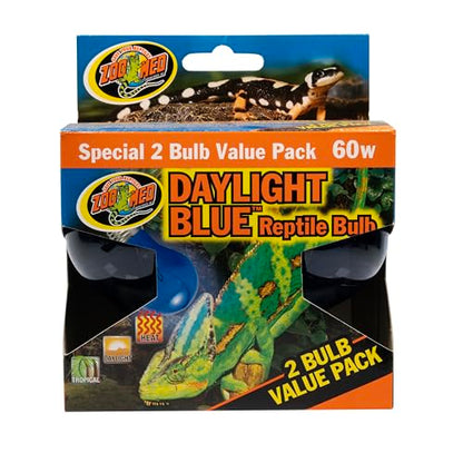 Zoo Med (3 Boxes) 2-Pack Daylight Blue Reptile Bulb, 60-watt - 6 Bulbs Total