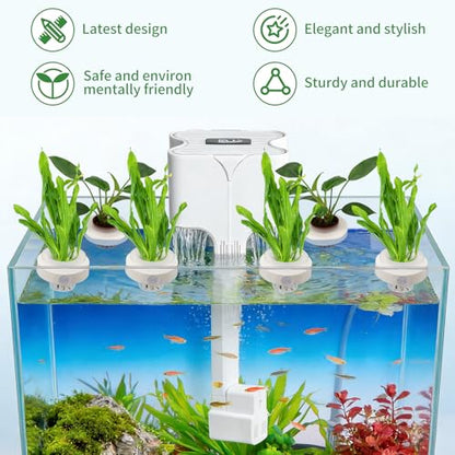 Plus tard 3 Set Floating Aquarium Plant Holders with Suction Cups, Fish Tank Plant Holders, Translucent Baskets for Hydroponic Plant Cultivation and Aquascape Decoration