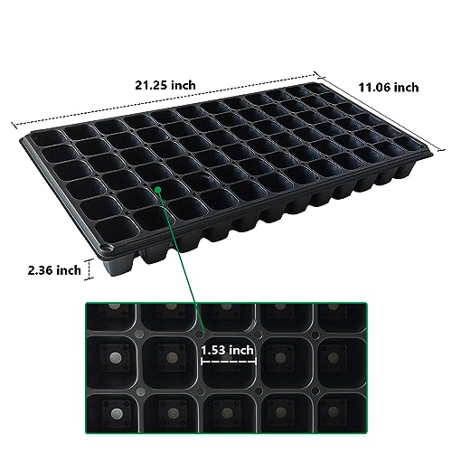 RooTrimmer Deep 72 Cell Seedling Trays, Thick Durable 72 Cell Plug Tray Big Cell Seed Trays for 1020 Flat Trays Germination (10-Pack, 21.25"×11", 2.36" Height, High) - color: Black, size: 72 Cells-Deep-10P