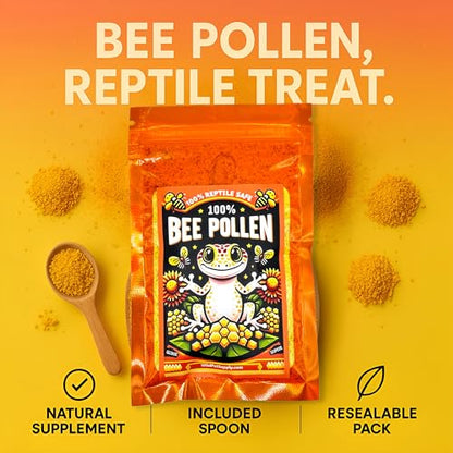 100% Bee Pollen Powder - Food for Reptiles | Single-ingredient food topper for bearded dragons, tortoises and other herbivorous or omnivorous reptiles