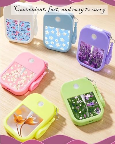 6 Pack Sublimation Perfume Spray Bottle 38ml Mixed Colors - Mini Portable Travel Mist Sprayer with Funnel & 6 PCS Custom Design Sheets - Refillable Gift Set for Travelers, DIY Personalization - color: 6 Pcs with Blank Sublimation card