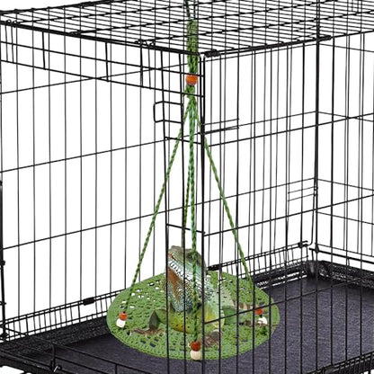 Reptile Hammock Swing Bearded Dragon Guinea Pig Rest Bed Habitats Supplies Climbing Terrarium for Lizard Leopard Gecko Parrots Parakeet Cockatiel Rats Snake Hamster Squirrel Chameleon Small Birds - color: Green