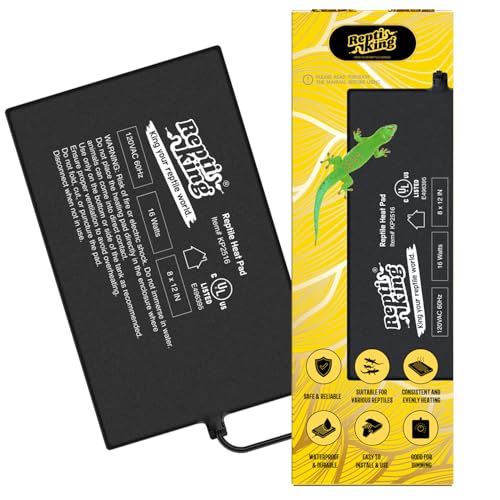 Reptile Heat Pad, 8" X 12" 16W, Heating Pad for Reptile Tank, Lizard, Snake, Bearded Dragon, Hermit Crab, Leopard Geckos Terrarium Heating Mat, Safe & Durable Heat Pad for Reptiles - size: 16W Reptile Heat Pad